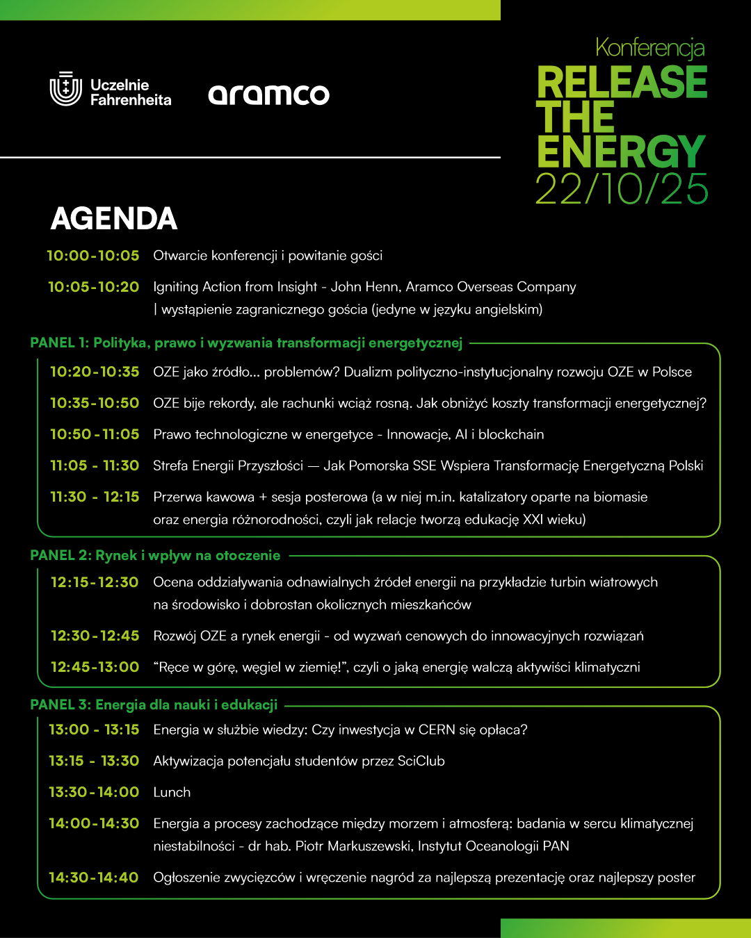 Agenda Release the Energy 2025