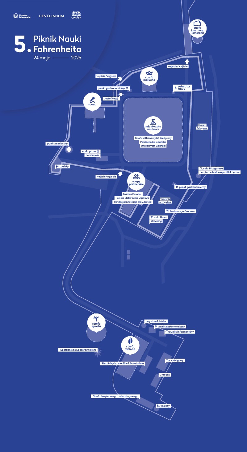 Mapa do komunikacji ogólnej atrakcji 5PNF