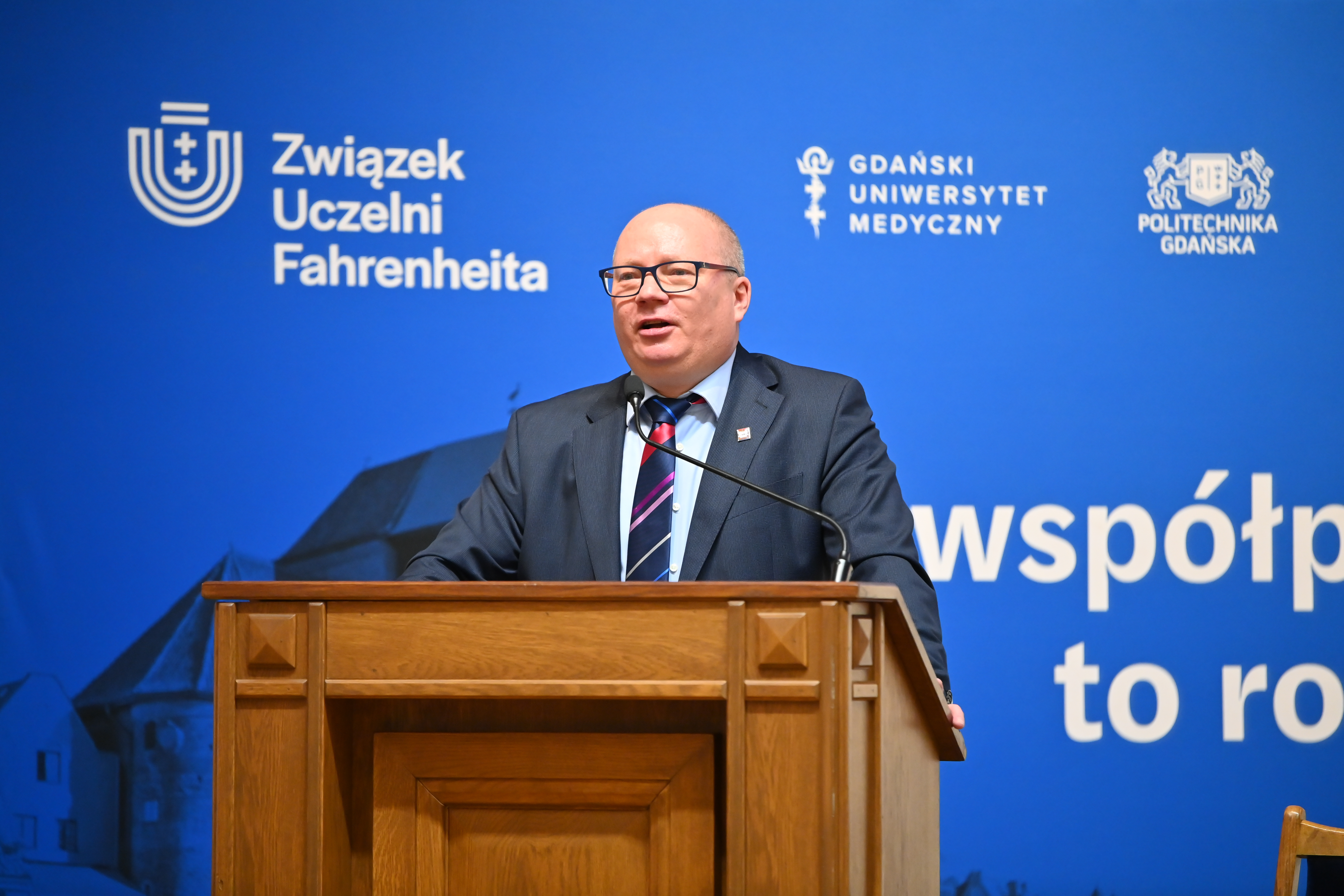 Prof. K. Wilde, rector of Gdańsk Tech during the FarU Economic Convention 04.2024