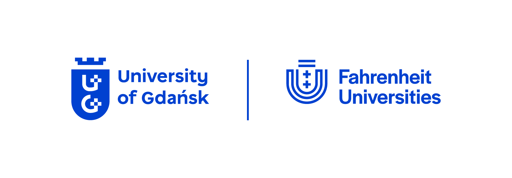 Logotyp Uniwersytet Gdański oraz Logotyp Związek Uczelni Fahrenheita