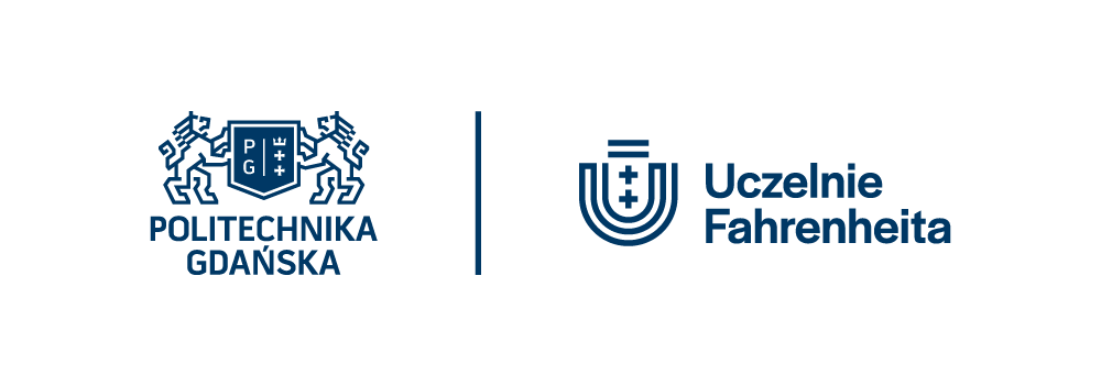 Logotyp Politechnika Gdańska oraz Logotyp Związek Uczelni Fahrenheita